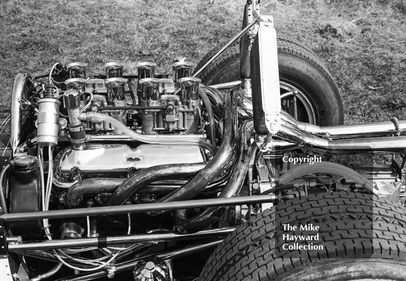 Jock Russell's Lotus 43&nbsp;V8 engine, Guards F5000 Championship round, Oulton Park, April 1969.
