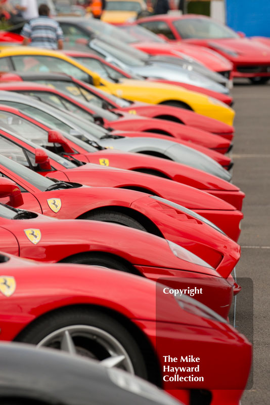 Ferrari owner's Club at the 2016 Silverstone Classic.
