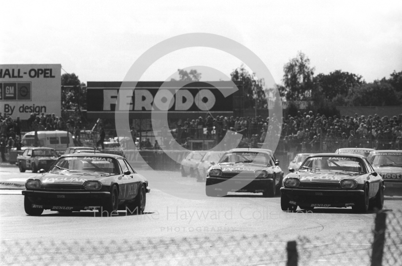 Tom Walkinshaw/Hans Heyer Jaguar XJS, followed by Win Percy/Church Nicholson, and Enzo Calderari/David Sears,&nbsp;Woodcote, Istel Tourist Trophy, European Touring Car Championship, Silverstone, 1984
