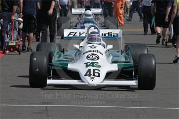 Roy Walzer, Williams FW07/D, in the paddock before the Grand Prix Masters race, Silverstone Cassic 2009.