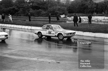 Roger Bell spins his BMW 2002 at the hairpin during the Castrol Production Saloon Car Championship Race, Mallory Park, 1972.
