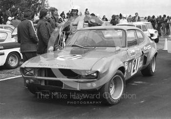 Bill Cox, WRC Capri, Super Sports 200 meeting, Silverstone, 1972.
