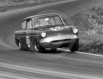 Chris Craft, Superspeed Ford Anglia, before retiring on lap 17, timed at 115.68mph on Knickerbrook straight, Oulton Park Gold Cup meeting, 1967.
