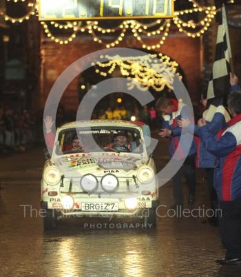 Michael Kahlfub/Gunter Friedemann, Trabant P601, at the finish line, 1992 RAC Rally
