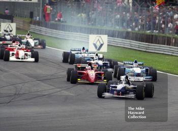Damon Hill, Williams FW17, leads into Copse Corner, Silverstone, British Grand Prix 1995.
