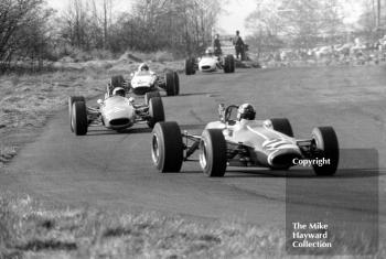 Charles Lucas, Titan Mk 3, Peter Gethin, Sports Motors (Manchester) Chevron B9, Mike Walker, The Chequered Flag McLaren M4A, BRSCC Trophy, Oulton Park, 1968