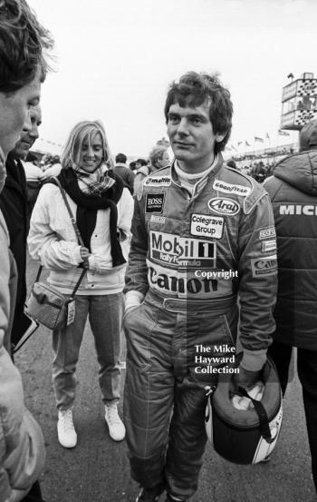 Jonathan Palmer on the grid before driving to 5th place with Jan Lammers in a GTI Engineering Porsche 956, 1985 World Sports Car Championship, Silverstone
