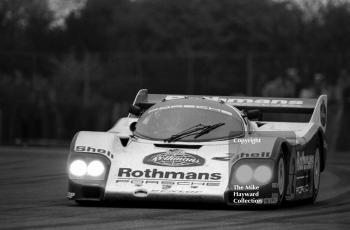 Derek Bell/Hans Joachim-Stuck, Rothmans Porsche 956, finished in 10th place, World Endurance Championship, 1985 Grand Prix International 1000km meeting, Silverstone.
