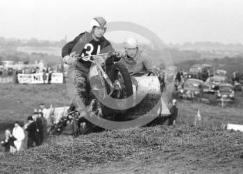 Airborne sidecar, motorcycle scramble at Spout Farm, Malinslee, Telford, Shropshire between 1962-1965
