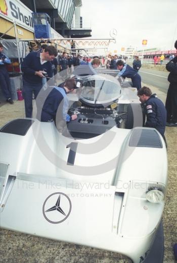 Jean-Louis Schlesser, Mercedes-Benz C11, Shell BDRC Empire Trophy, Round 3 of the World Sports Prototype Championship, Silverstone, 1990.
