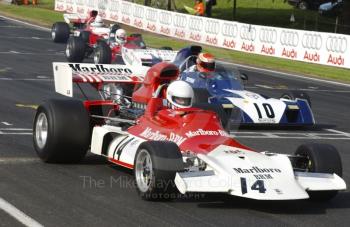 Flavian Marcais, BRM P180, and John Bladon, Surtees TS9B, Force Grand Prix Cars, Oulton Park Gold Cup meeting, 2002.