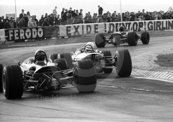 Jochen Rindt, Brabham BT23C, leads out of the chicane, Thruxton, Easter Monday 1968.
