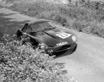 Mike Wright, Jaguar E type, 738 EUT, Shelsley Walsh Hill Climb June 1970. 