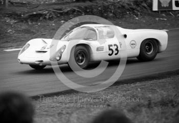 Porsche 910 of Rudi Lins and Karl Foitek (S-ZL 852), BOAC 500, Brands Hatch, 1968
