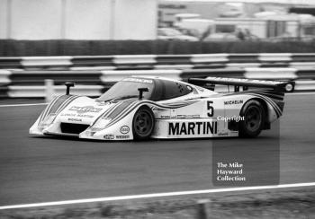 Mauro Baldi/Bob Wollek, Martini Lancia LC2, World Endurance Championship, 1985 Grand Prix International 1000km meeting, Silverstone.
